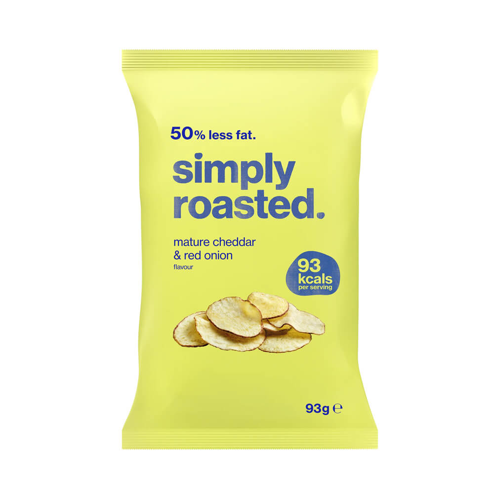 Simply Roasted Mature Cheddar And Red Onion Crisps 93g
